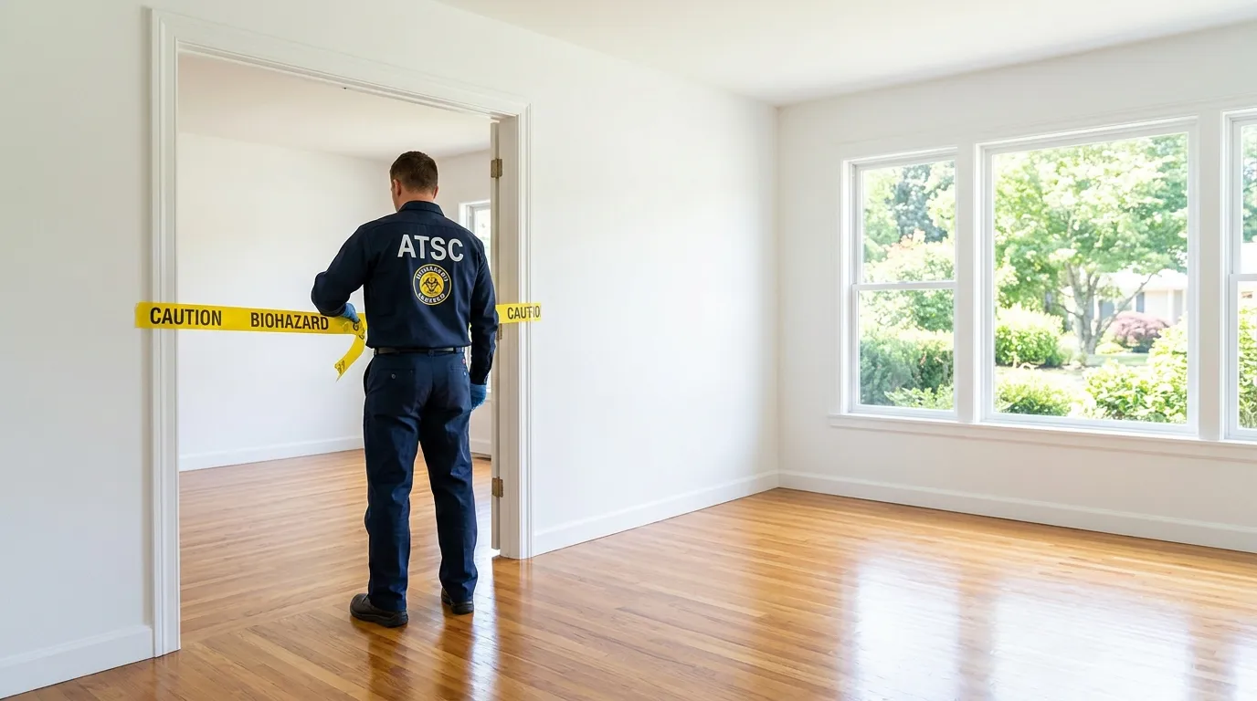 Certified biohazard cleanup crew performing Decomposition Cleanup in Lincoln